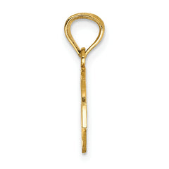 14K Gold Diamond-Cut Best Friend Break Apart Heart Pendant