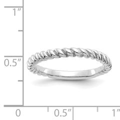 14k White Gold Polished Twisted Band