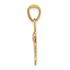 14K Two-Tone Diamond-Cut #1 Grandma Pendant with Polished Finish