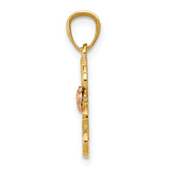 14K Two-Tone Gold NANA Pendant with Rhodium Accents and Polished Finish