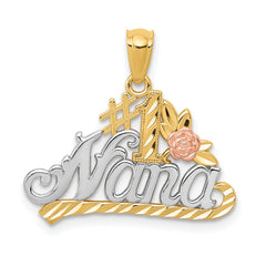 14k Two-tone w/White Rhodium DC #1 NANA w/Rose Pendant