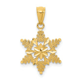 14k Diamond-cut Polished Snowflake Pendant