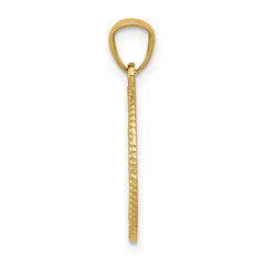 14K Yellow Gold Polished Tree of Life Pendant with Textured Design