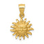 14k Satin Diamond-cut Sun Pendant