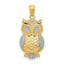 Owl Pendant in 14K Yellow Gold, 27mm Textured - Sophia Jewelers