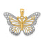 Cut-Out Butterfly Pendant in 14K Two-Tone Gold, 19mm Diamond-Cut - Sophia Jewelers