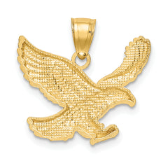 14K Gold Diamond-Cut Eagle Pendant for Men Polished & Solid