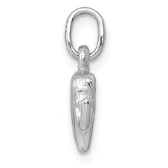 14K White Gold Polished Elephant Charm with Rhodium Finish Elegant & Themed Design