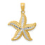 Starfish Pendant in 14K Two-Tone Gold, 25mm Diamond-Cut - Sophia Jewelers
