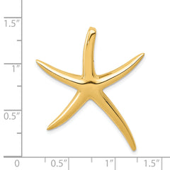 14K Gold Polished Starfish Slide Pendant for Men's Jewelry