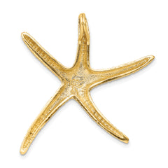 14K Gold Diamond-Cut Starfish Slide Pendant for Men's Jewelry