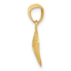 14K Gold Satin Diamond-Cut Sand Dollar Pendant for Men Elegant Brushed Finish