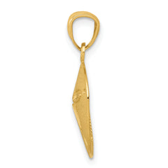 14K Gold Satin Diamond-Cut Sand Dollar Pendant Elegant & Solid Design