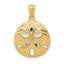 Sand Dollar Pendant in 14K Two-Tone Gold, 22mm Diamond-Cut - Sophia Jewelers