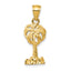 14k Polished Diamond-cut Palm Tree Pendant