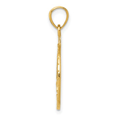 14K Gold Masonic Pendant for Men with Polished Diamond-Cut Design