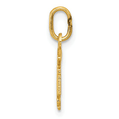 14K Gold Diamond-Cut Polished RN Nurse Pendant Elegant Medical Charm