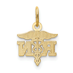 14K Gold Diamond-Cut Polished RN Nurse Pendant Elegant Medical Charm