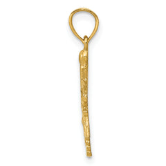 14K Gold Diamond-Cut RN Pendant with Polished Finish for Healthcare