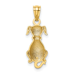 14K Gold Polished Sitting Dog Pendant for Elegant Everyday Wear
