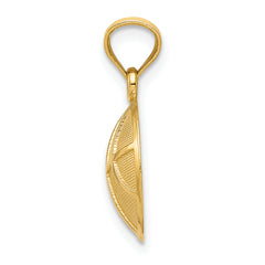 14K Gold 3D Basketball Pendant with Satin and Polished Finish