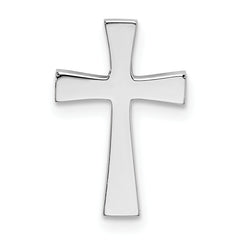 14K White Gold Polished Cross Slide Pendant with Rhodium Finish by Sophia Jewelers