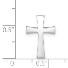 14K White Gold Polished Cross Slide Pendant with Rhodium Finish by Sophia Jewelers