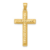 14k Diamond-cut Latin Cross Pendant