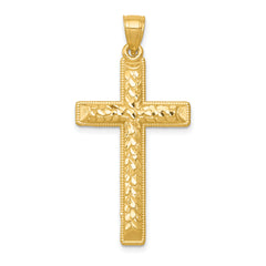 14k Diamond-cut Latin Cross Pendant