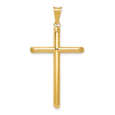 14k Polished Tube Cross Pendant