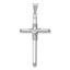 14K White Gold w/Center Wrap Tube Cross Pendant