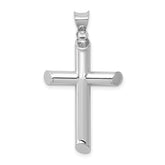 14k White Gold Polished Tube Cross Pendant