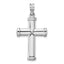 14k White Gold Polished Stamping Cross Pendant