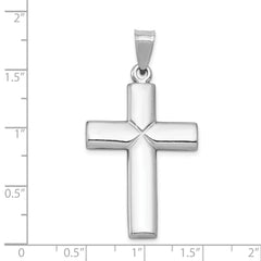 14K White Gold Polished Cross Pendant Reversible Rhodium Finish Sophia Jewelers