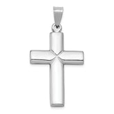 14k White Gold Stamping Cross Pendant