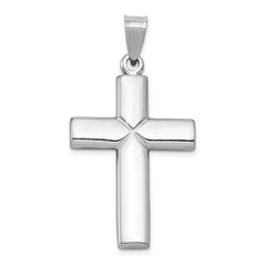 14k White Gold Stamping Cross Pendant
