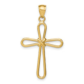 14k Polished Rounded Cross w/-X- Center Pendant