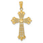 Filigree Cross Pendant in 14K Yellow Gold, 32mm Diamond-Cut Reversible - Sophia Jewelers