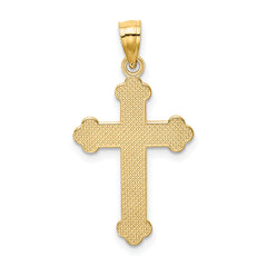 14K Gold Satin-Polished Faith Cross Pendant with Casted Solid Design