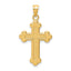 14K Satin and Polished Budded Cross Pendant