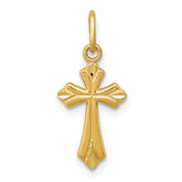 14k Polished D/C Small Cross Charm