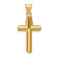 14K Two-Tone Gold Crucifix Pendant with Polished Finish Elegant Design