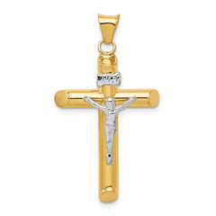 14k Two-Tone Polished Crucifix Pendant