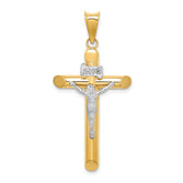14k Two-Tone Polished Crucifix Pendant