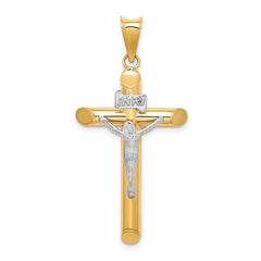 14k Two-Tone Polished Crucifix Pendant
