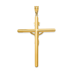 14k Two-Tone Polished Hollow Crucifix Pendant by Sophia Jewelers