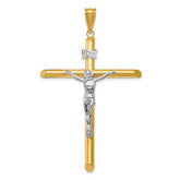 14k Two-Tone Polished Crucifix Pendant