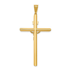 14K Two-Tone Gold Crucifix Pendant with Polished Finish