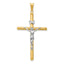 14k Two-Tone Polished Jesus Crucifix Pendant