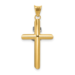 14K Two-Tone Gold Polished Jesus Crucifix Pendant Elegant Religious Charm